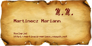 Martinecz Mariann névjegykártya