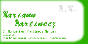 mariann martinecz business card